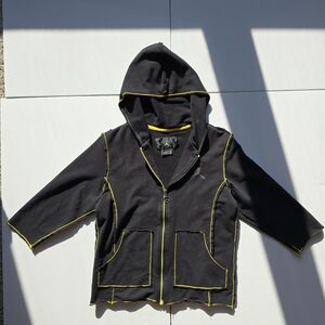 Jordan Hoodie Women's Medium (8 - 10) Black Contrast Stitch Distress Streetwear